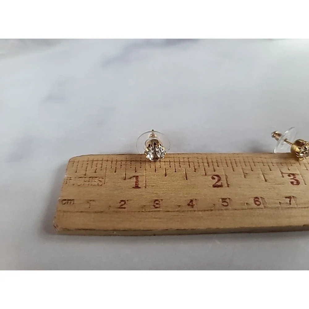 Vintage Clear Rhinestone Stud Earrings